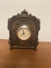 VTG Ornate Baroque Gilt Ansonia Style Desk Bedside Mantle Clock Resin Quartz 6" — photo 1