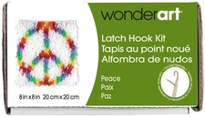 Wonderart Latch Hook Kit 8"X8"-Peace