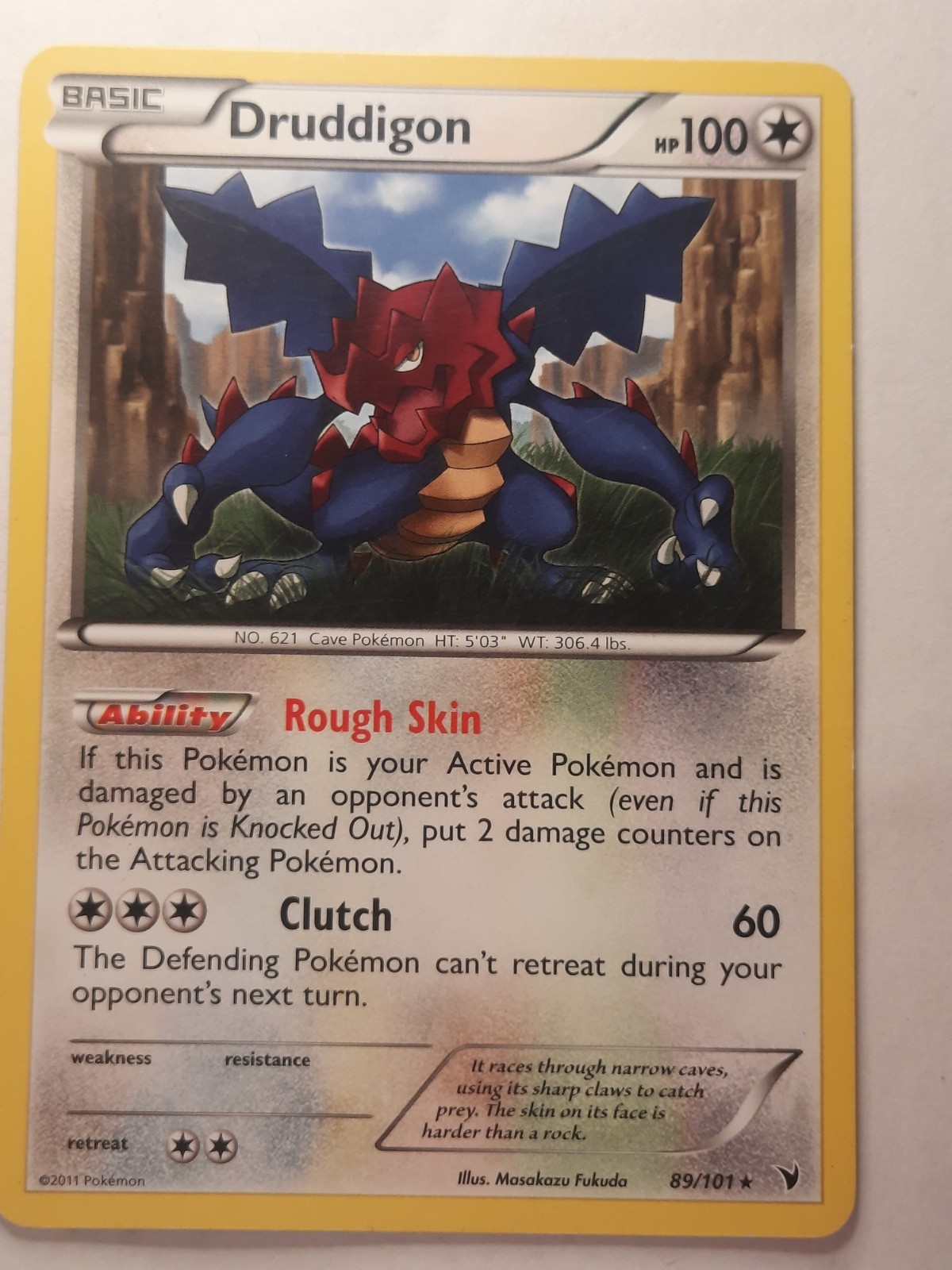 Pokemon Card Druddigon LP Noble Victories Rare 89/101 NON HOLO