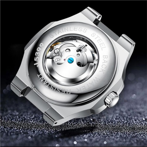 Herrenuhr Skelett Mechanisch Leuchtend Eckig Wasserdicht Sportuhr - Bild 2 von 13