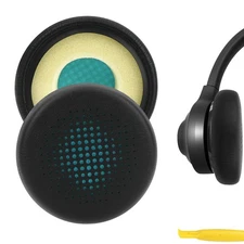 Geekria Protein Leather Ear Pads for JLab Go Work Headphones (Black)