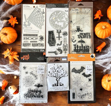 Clear Acrylic Stamps Die Lot HALLOWEEN Tricks Treats 41 PIECES New Sealed