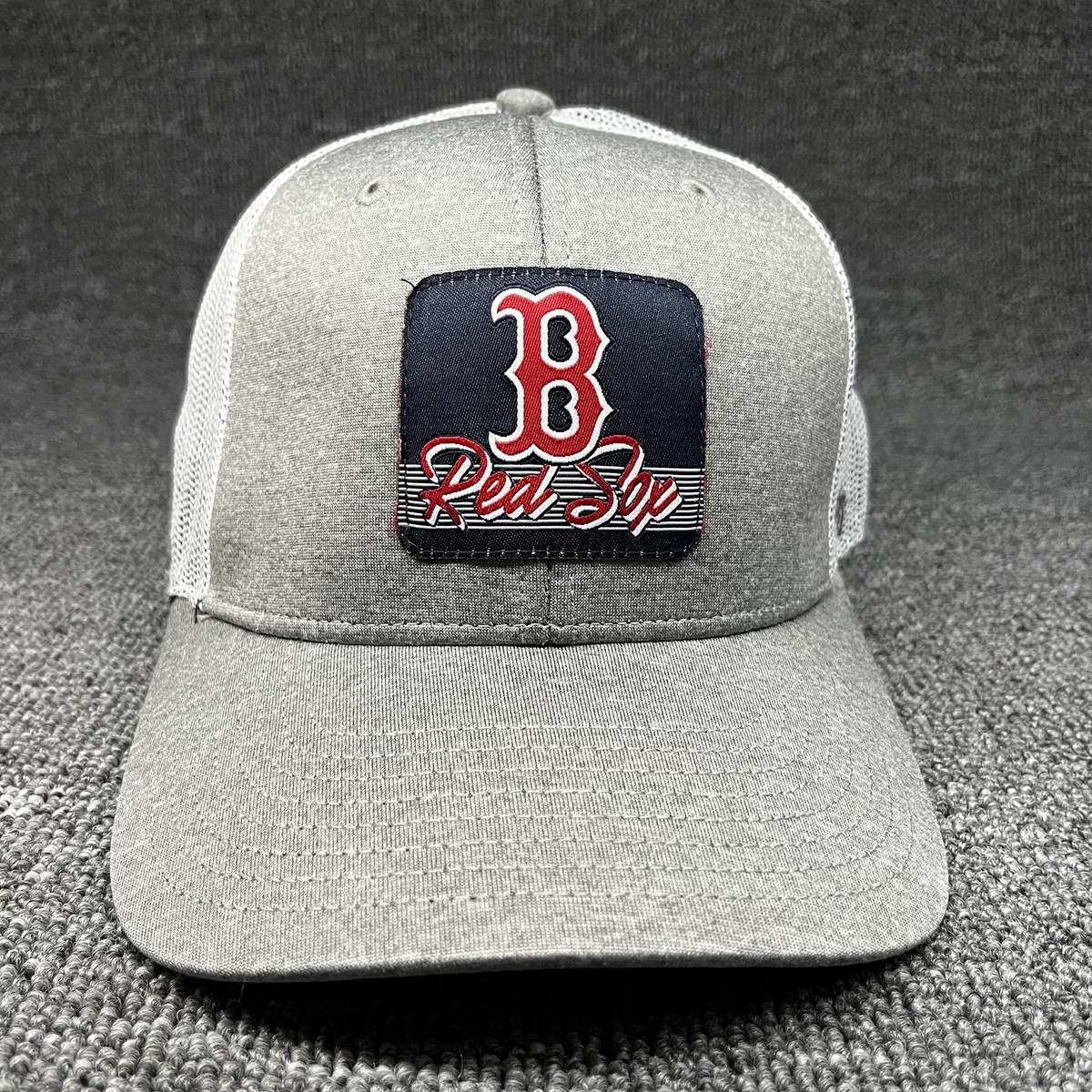 47 Brand Boston Red Sox Trucker Snapback Hat Gray White Mesh Cap