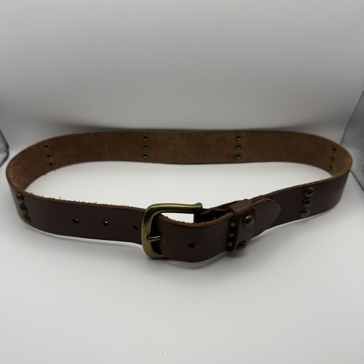 Vintage? Ralph Lauren? Brown Studded Leather Belt Unisex  display picture 1
