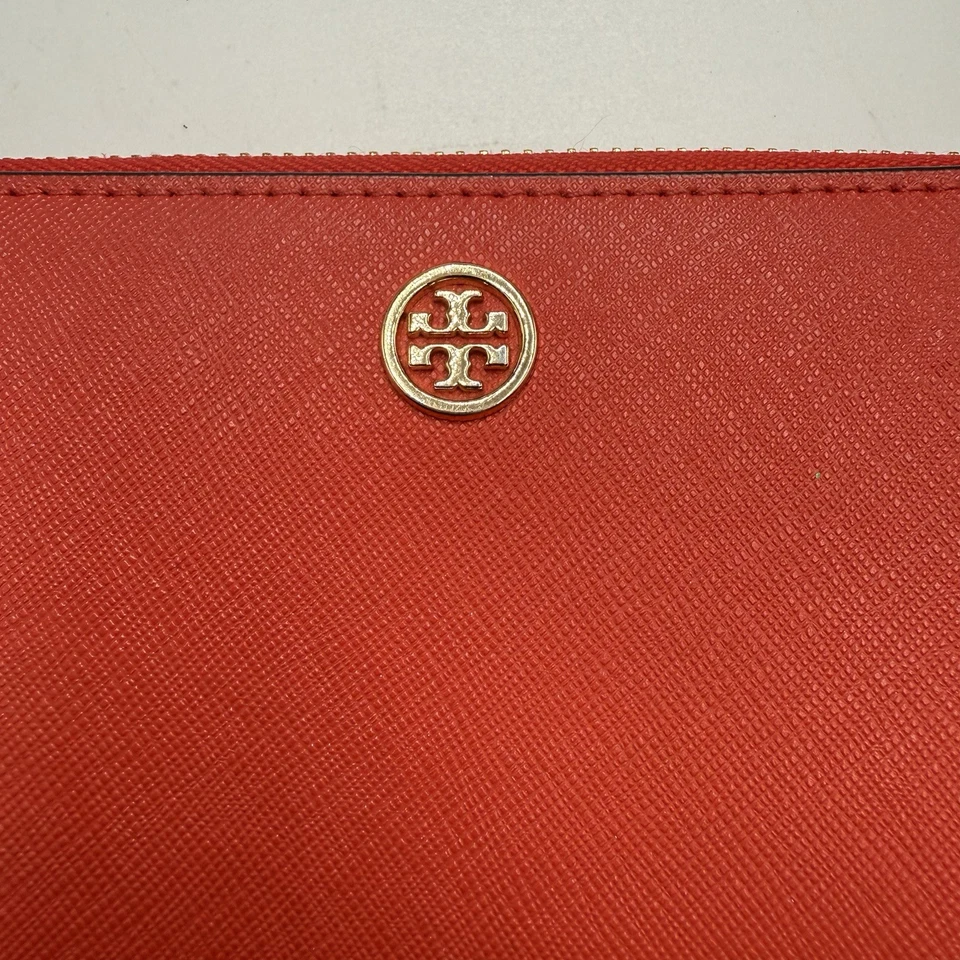 CARTERA CONTINENTAL TORY BURCH ROBINSON AMAPOLA NARANJA CUERO SAFFIANO CREMALLERA Foto 2 de 4