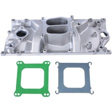 For Sbc Chevy Vortec 350 Heads 1996- Satin Aluminum Dual Plane Intake Manifold