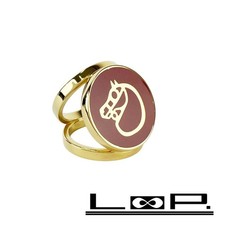 Hermes MOC Kamaille Scarf Ring Horse Accessory Gold Red GP 51171411 Used LOOP-0