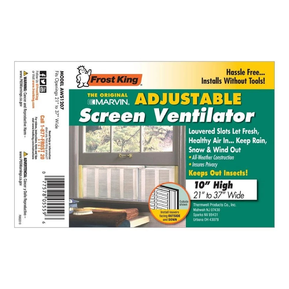 37 in. x 10 in. Grey Aluminum Adjustable Screen Ventilator - Image 2 of 4