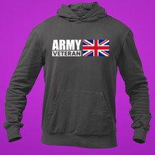 Army Veteran Flag UK Hoodie British Pride England Military Soldier Gift