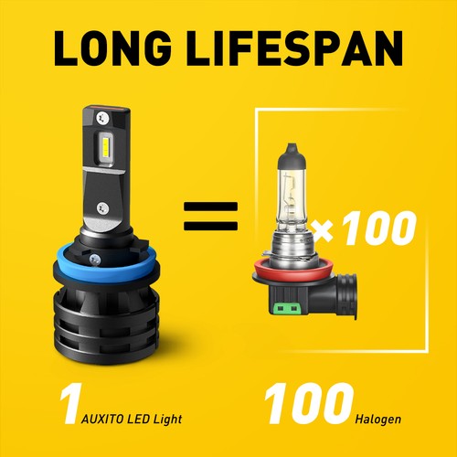 AUXITO H11 H9 LED Headlight Bulb Low Beam Super Bright 100W 40000LM White CANBUS - Foto 9 di 10