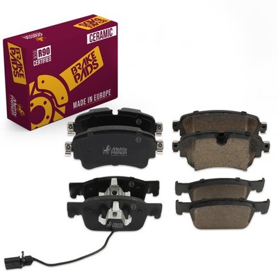 Front & Rear Ceramic Disc Brake Pad Set for 2017-2019 Audi A4 Base Cyl 4 2.0L