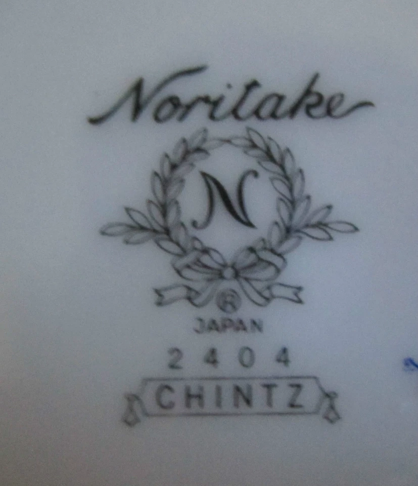 Platillo Noritake Chintz azul patrón floral # 2404 descontinuado Foto 3 de 4