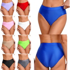 Women Briefs Solid Trunks Silk Satin Knicker Glossy Underwear Bikini Bottoms