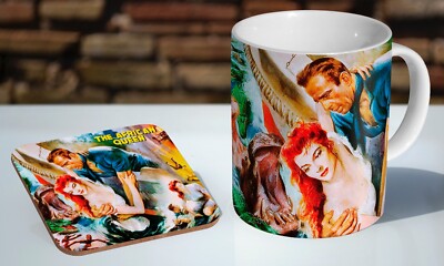 Afrikanische Königin Humphrey Bogart - 11 Unzen Tee-/Kaffeetasse Untersetzer Geschenkset