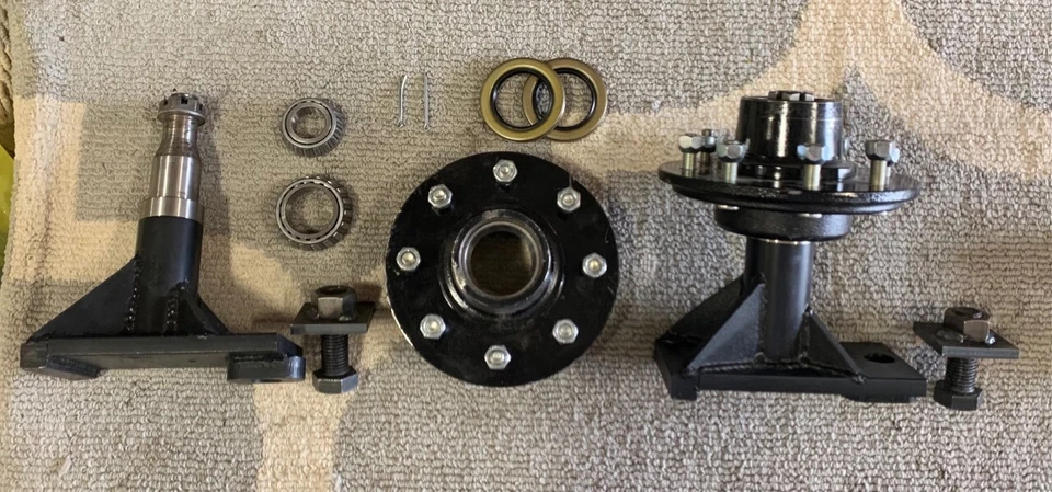 Ruedas de contenedor de envío 8 x 6,5 orejetas 8000 lb, kit de husillo atornillable NUEVO Foto 3 de 4