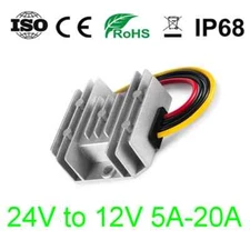 DC 24V to DC 12V 5A-20A Buck Converter Step Down voltage regulator Buck for Cars