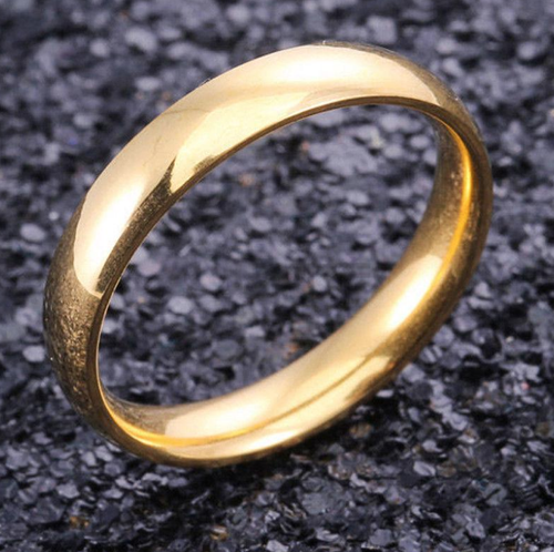 Elegant Plain Gold Wedding Engagement Ring Band Size 8 (18mm) Q Fashion Jewelry - Picture 8 of 12