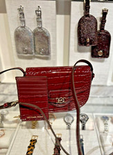 Michael Kors Reed Croc-Embossed Small Saddle Crossbody Bag & Card Case (Oxblood)