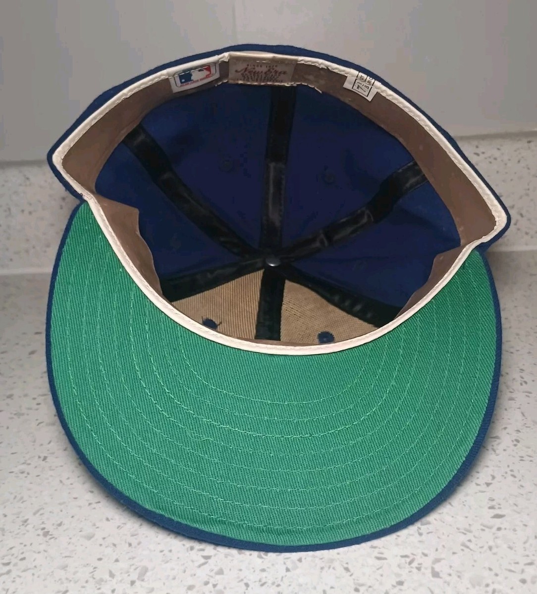 Los Angeles Dodgers Authentic MLB New Era Fitted Leather Sweatband Baseball New Era Los Angeles Dodgers Dodgertown Side Stitching Logo  main image 3