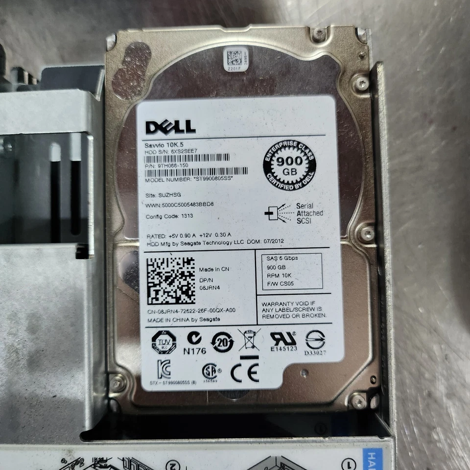 4x Dell 2RR9T 900GB 10K RPM SAS 2.5" Hard Drive in F238F 3.5" R series Tray - Image 4 of 4