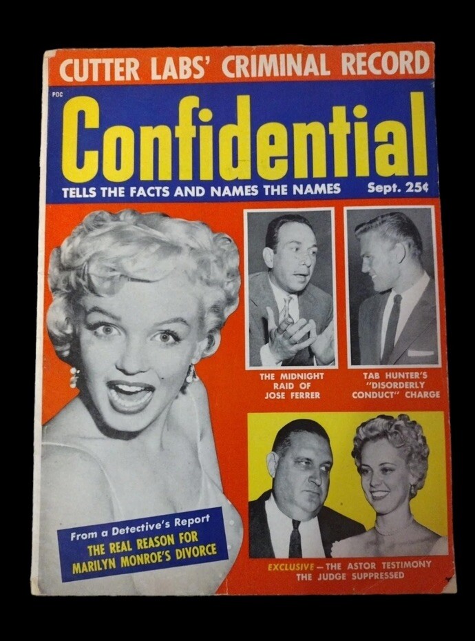 Confidential magazine september 1955 marilyn monroe, jose ferrer
