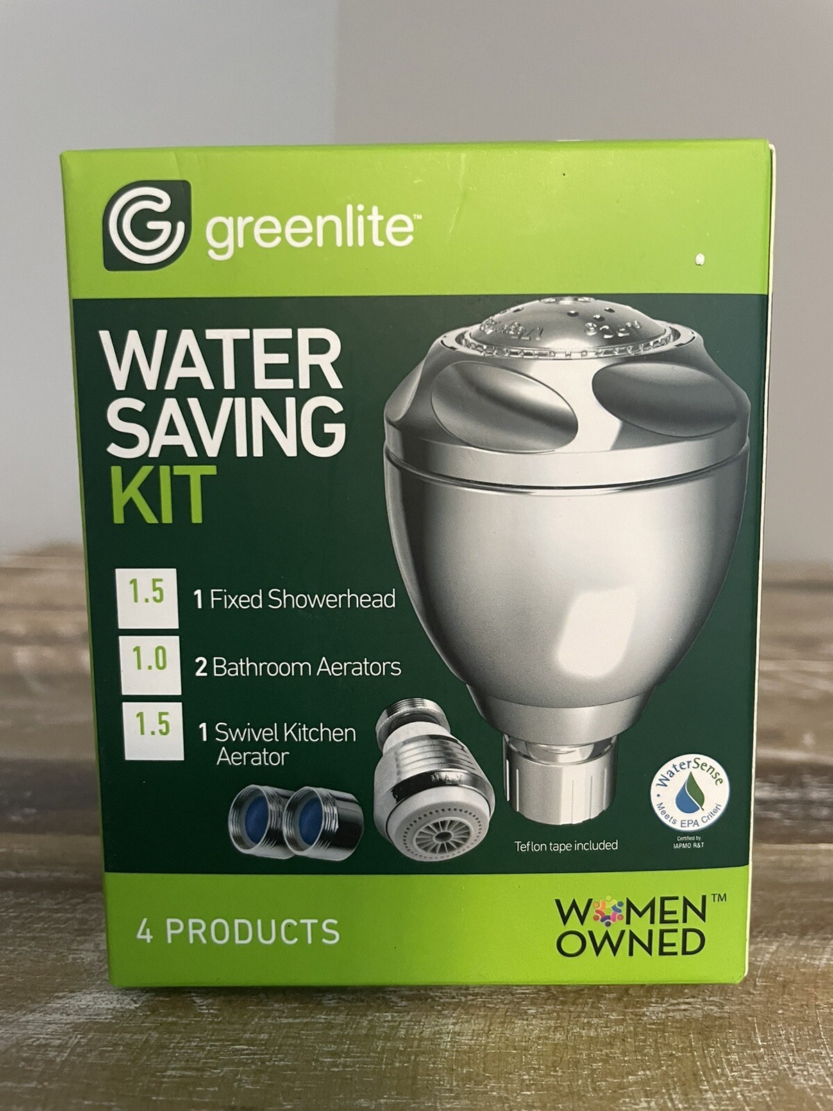 NEW! Greenlite Water Saving Kit Shower Head, Bathroom & Kitchen