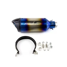 Slip-on 51mm 2" Universal Motorcycle Exhaust Muffler Pipe Tail Tips Blue