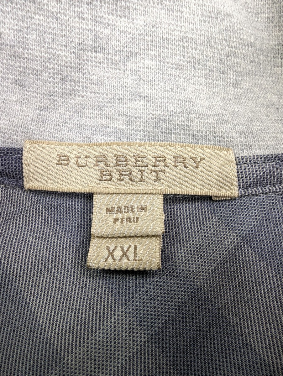 BURAERRY LONDON ウールポンチョ BURBERRY BRIT Mens 1/4 Zip Pullover Sweater Gray 2XL Pima