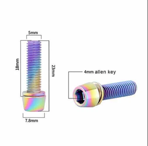 Tornillo de vástago de bicicleta MTB M5 x 18 mm 6 piezas Foto 2 de 3