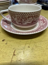 ROYAL IRONSTONE - Memory Lane Red - Cup & Saucer  Set