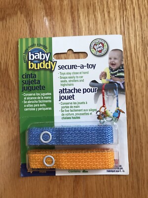 Baby Buddy 2-Piece Secure-A-Toy Safety Straps: Blue/Gold