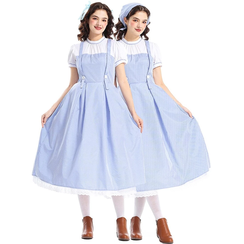 Ladies Wizard of OZ Dorothy Costume Book Week Disney Halloween Blue Fancy Dress - Image 3 of 4