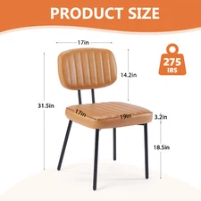 Set of 2 Modern Dining Chairs w/ PU Leather Soft Seat and Backrest Office Chair