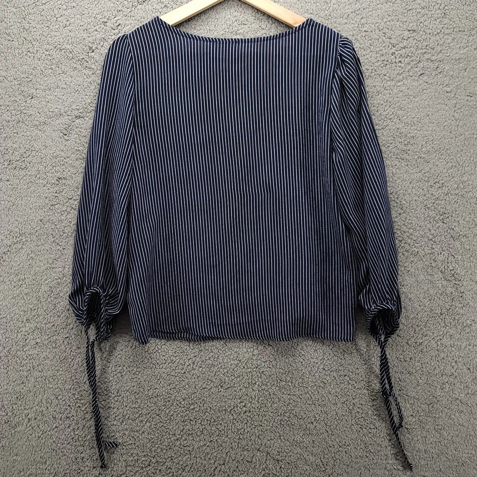 Everly Shirt Womens Small Blue White Striped Long Sleeve Top - Image 2 of 4