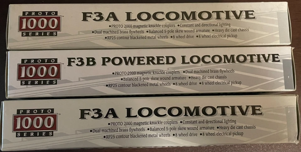 LIFE-LIKE PROTO 1000 HO - F3 Diesel Locomotive - ABA Set - Burlington - Image 4 of 4