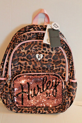 nike rose gold leopard print backpack