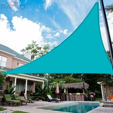 Turquoise Waterproof Triangle Sun Shade Sail Shelter Cover Garden Patio Awning