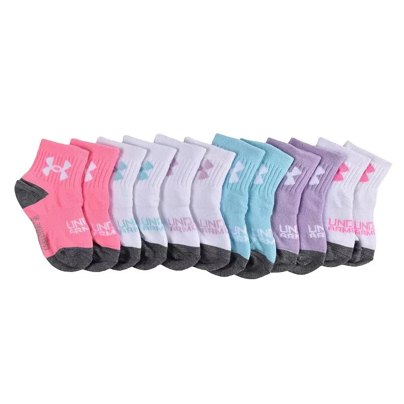 UNDER ARMOUR Girls Socks UA Grippy Quarter Socks Toddler sz 7K-10.5K 2-4 NWT