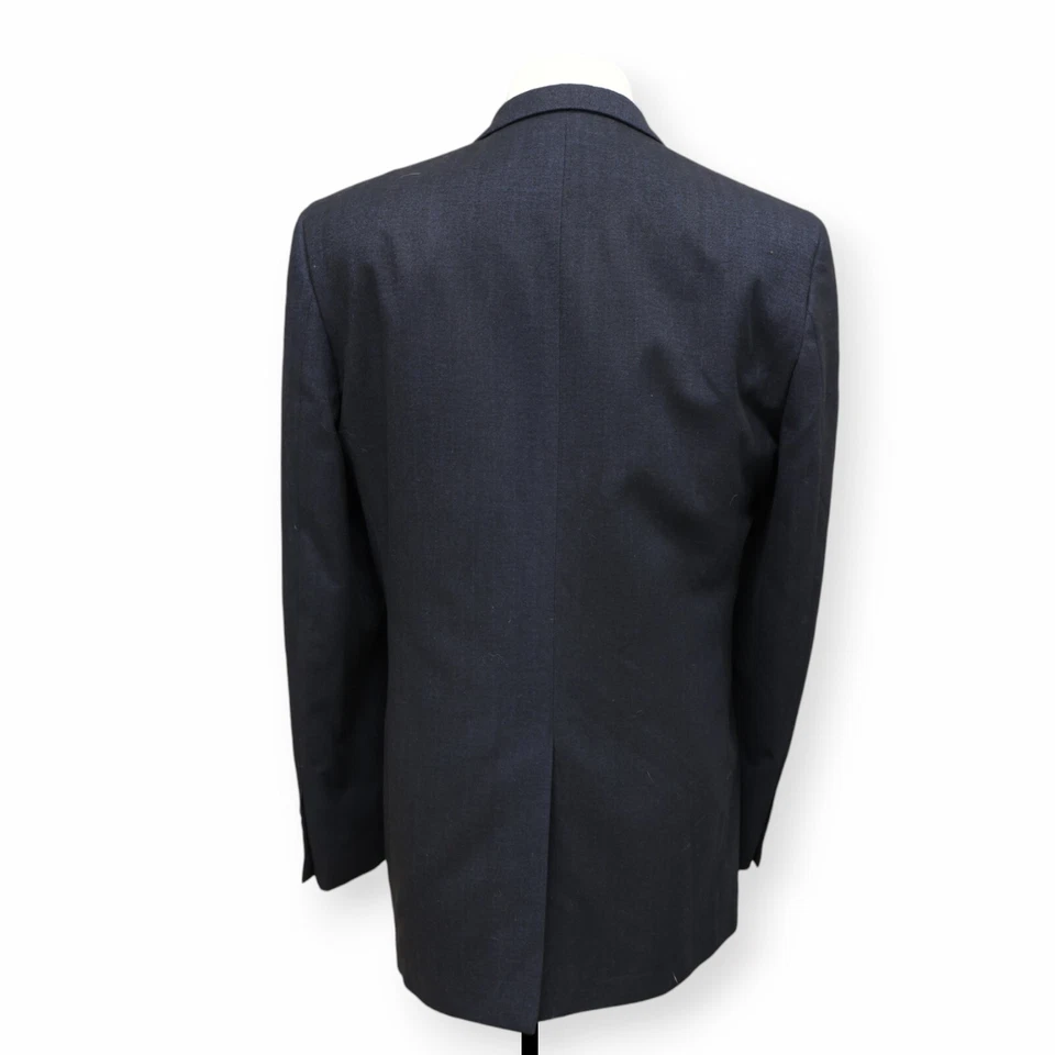 CLUB ROOM Hombre Azul Negro ESPIGA Abrigo Deportivo Traje Chaqueta Blazer 44 L Foto 4 de 4