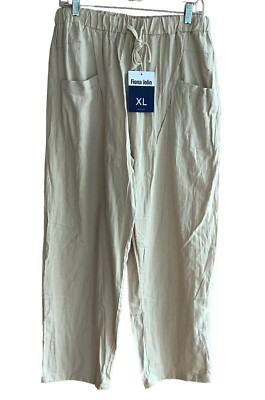 Womens Summer Cotton Linen Baggy Harem Pants Ladies Size XL Fiona Jolin NWT