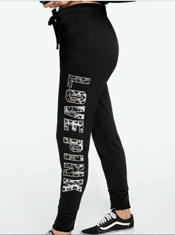 Victoria secret pink black joggers hotsell