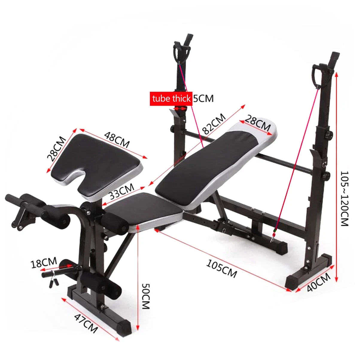 Full Body Workout Adjustable Weight Bench Folding Bench Press W