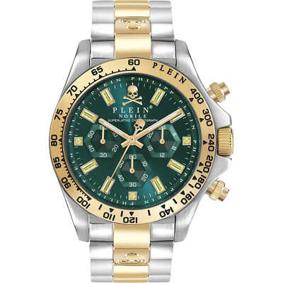 Orologio Uomo PHILIPP PLEIN NOBILE PWCAA0821 Chrono Bracciale Acciaio Gold Verde