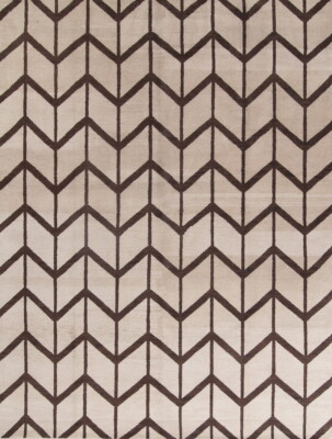 Geometric Quilt Ivory Trellis Oriental Large Area Rug Wool Hand-made Carpet 9x12