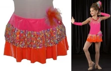 Confetti Child & Adult New Dance Costume Jazz Tap Fringed SKIRT ONLY w/Feathers