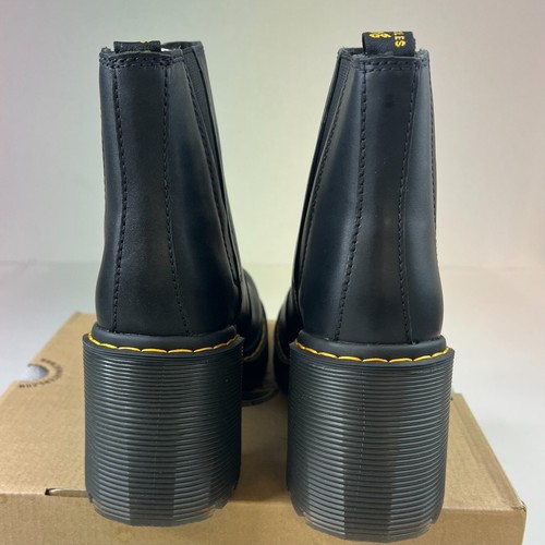 Dr Martens Women AirWare Spence Chelsea Boot Black Leather Flared Heel Shoe Sz 9 - Picture 5 of 10