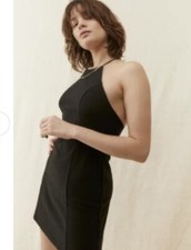urban outfitters Temi Ponte Halter Mini Dress Black Size S £44 New