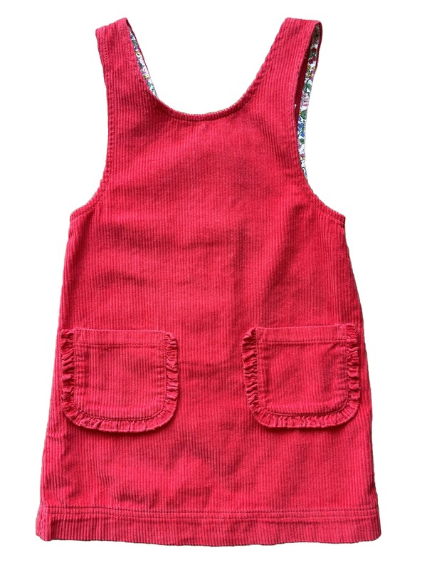 Mini Boden Girls 4Y Red Corduroy Pinafore Dress