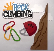 Premade Die Cut Paper Pieced Title Set for Scrapbooking Rock Climbing, Outdoors