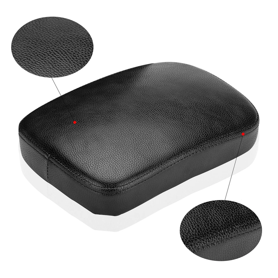Black Motorcycle Rectangular 8 Suction Cup Pillion Passenger Seat Pad For Harley - Изображение 4 из 4